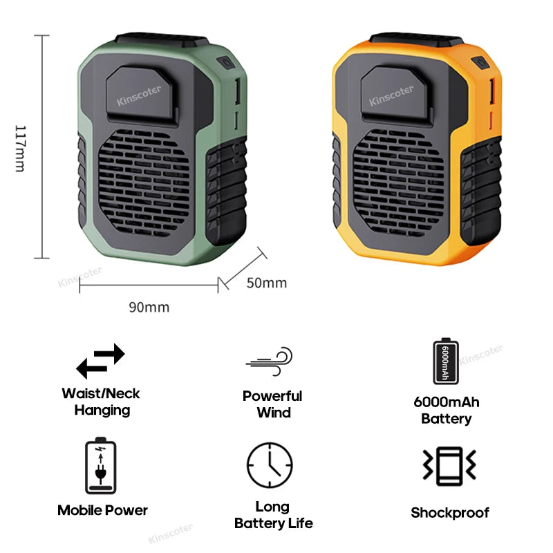 BreezeFlex 6000 – Portable Neck & Waist Fan
